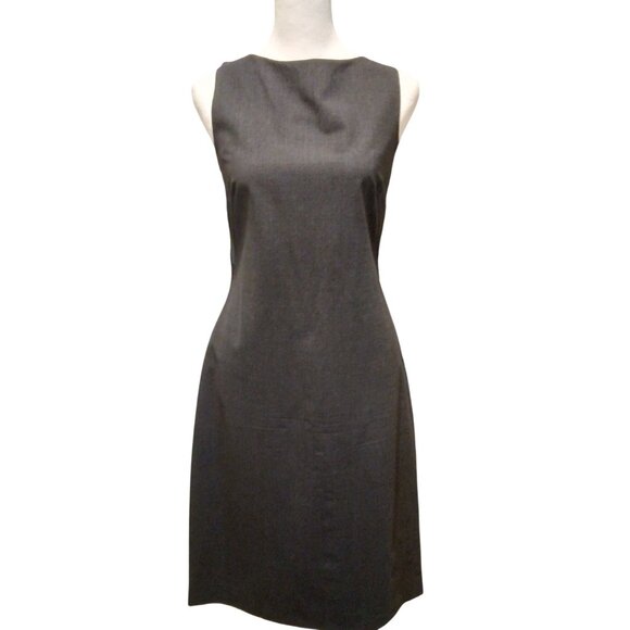 Theory Wool Sheath Dress Women Gray 8 Courtcore Businesscore Minimalist Capsule - Picture 2 of 12